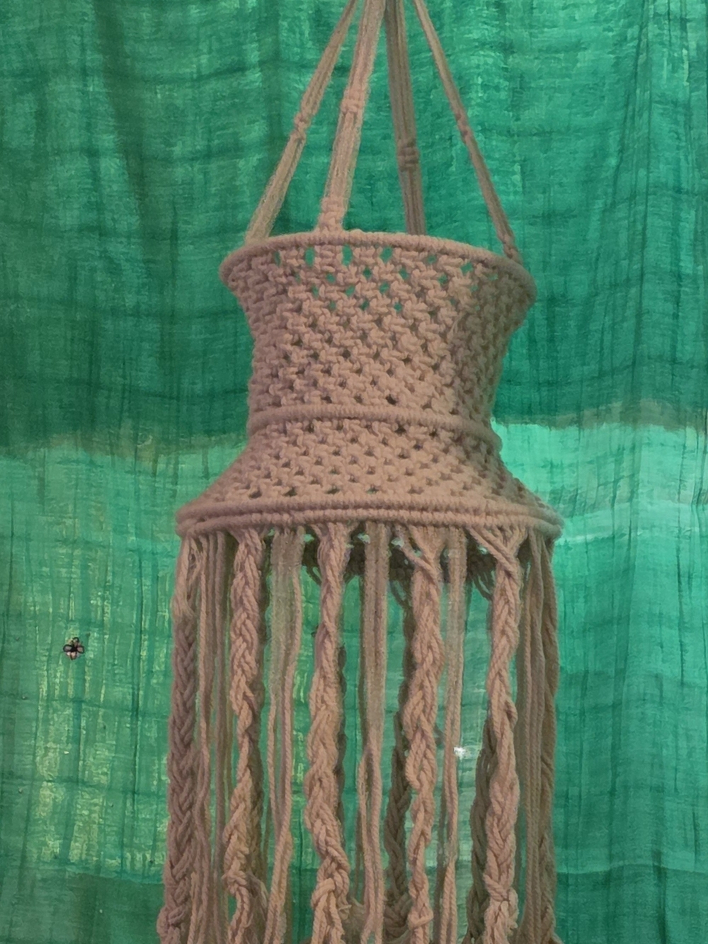 Handmade Macrame Beige Ceiling Hanging Lamp Shade